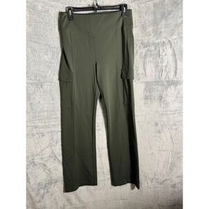 Athleta Delancey Straight Cargo Pant Olive Green Size Medium Athleisure Travel